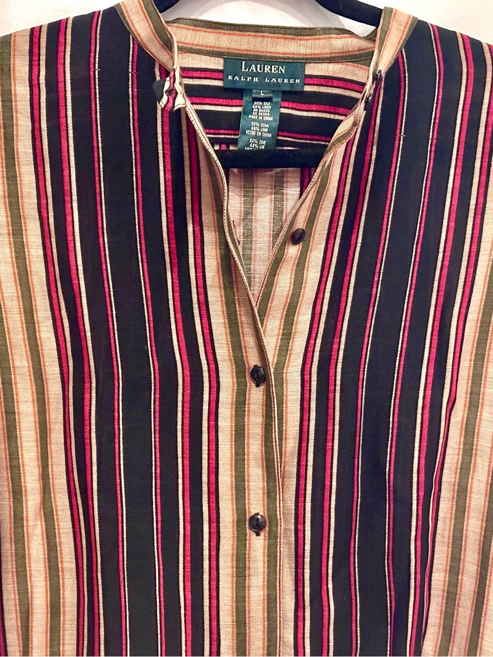 Lauren Ralph Lauren Striped Button Front Blouse